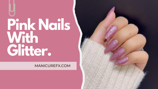 Pink Nails With Glitter