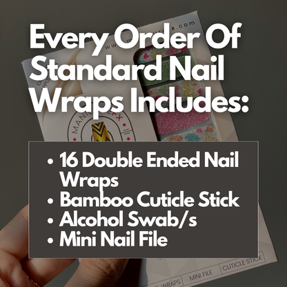 Silver Glitter Nails - Nail Wraps (Standard)
