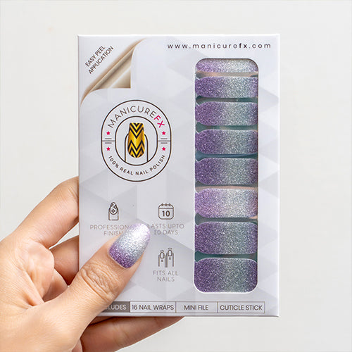 Lavender Nails With Glitter - Nail Wraps (Standard)