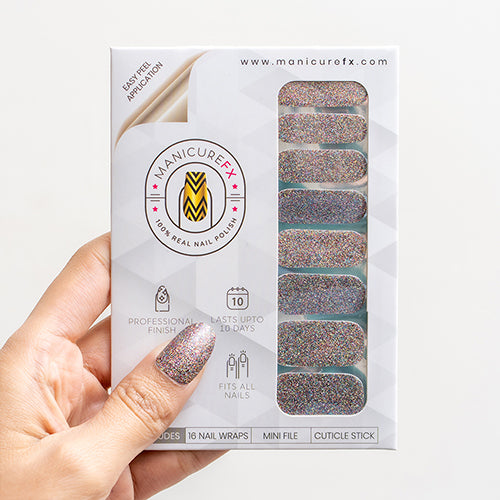 Brown Glitter Nails - Nail Wraps (Standard)