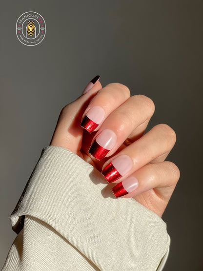 Scarlet French Tips - Nail Wraps (Standard)