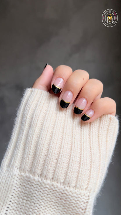 Black Tip French Manicure - Nail Wraps (Standard)
