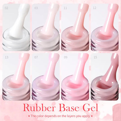 2 in 1 Rubber Base Gel With Color 15ml