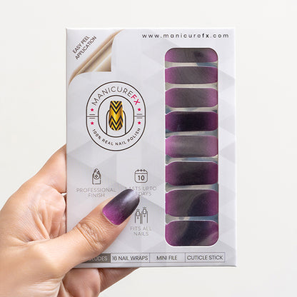 Black and Purple Nails - Nail Wraps (Standard)